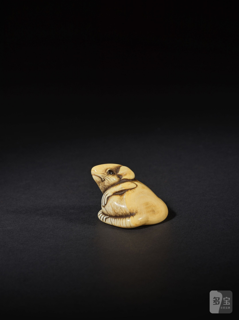 象牙彫根付 鼠 無銘 19世紀前期 | NETSUKE EN IVOIRE REPRÉSENTANT UN RAT - 图6